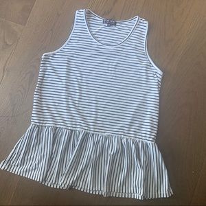 Striped Sleeveless Peplum Top